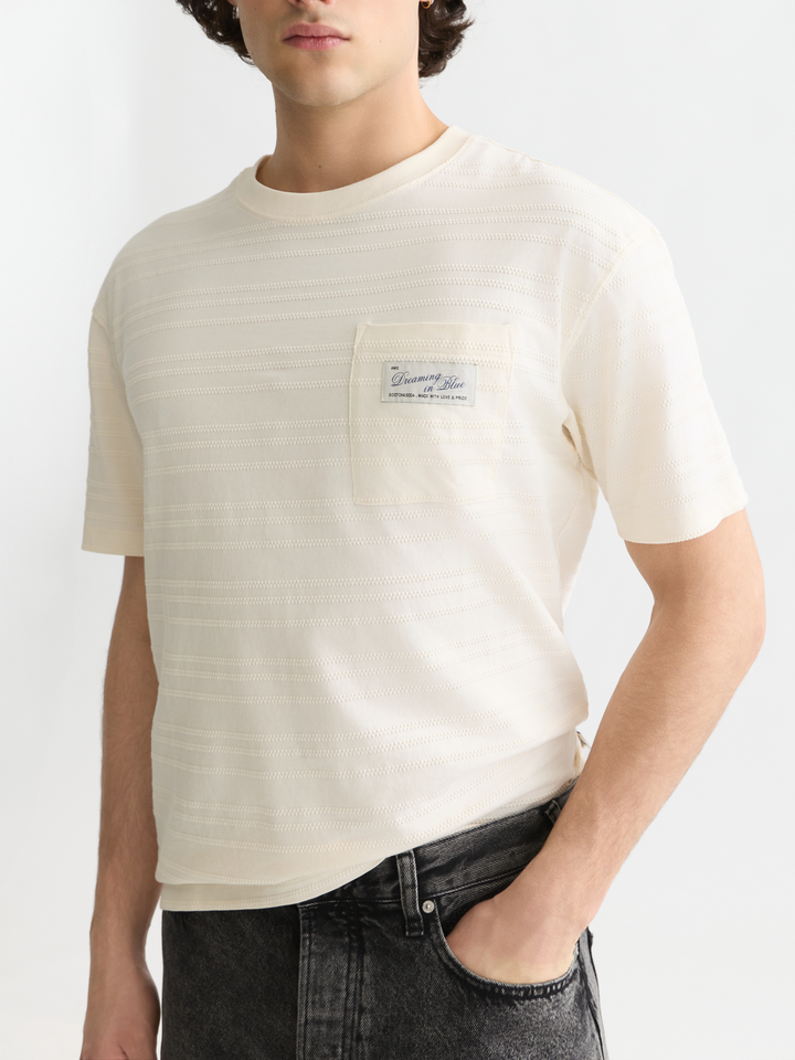 Textured jacquard relaxed-fit T-shirt