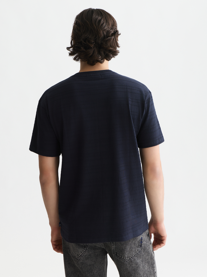Textured jacquard relaxed-fit T-shirt