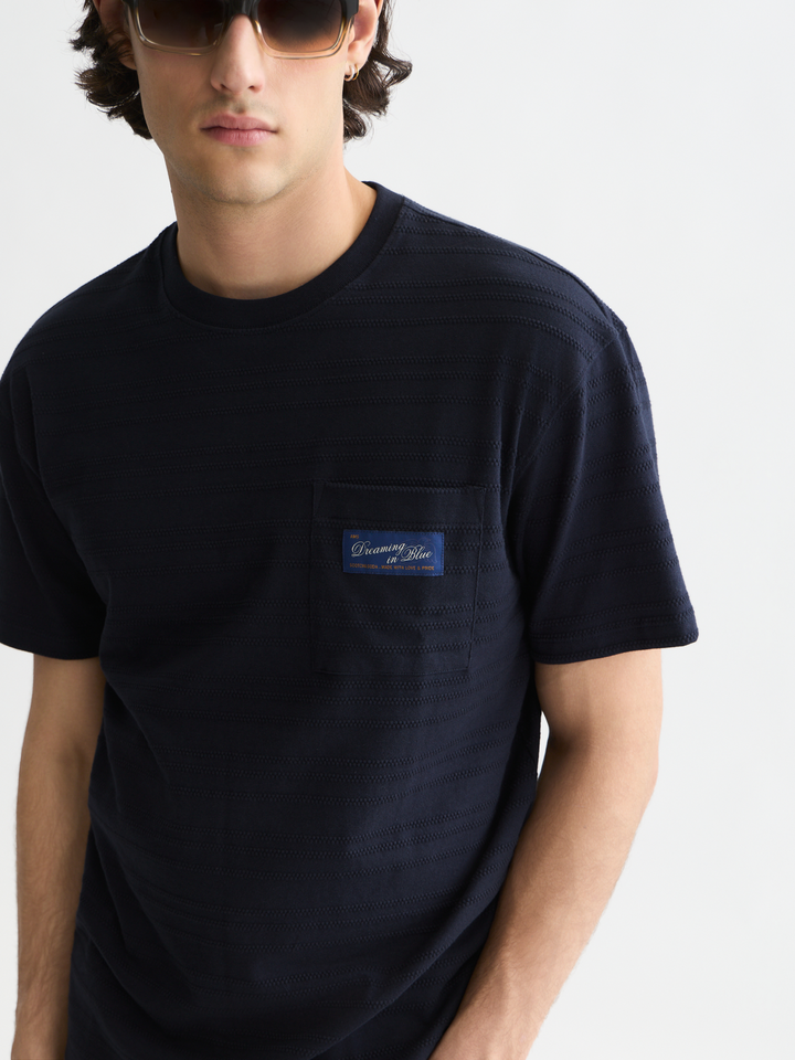 Textured jacquard relaxed-fit T-shirt