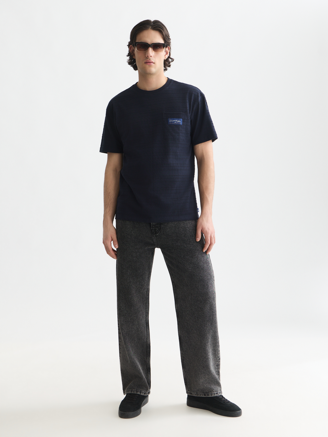 Textured jacquard relaxed-fit T-shirt