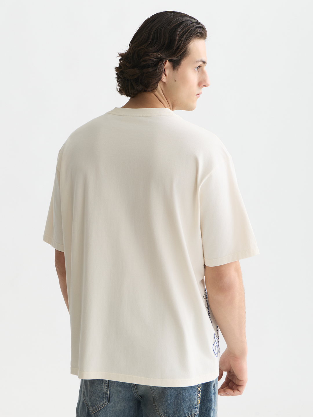 Worked-out artwork loose-fit T-shirt