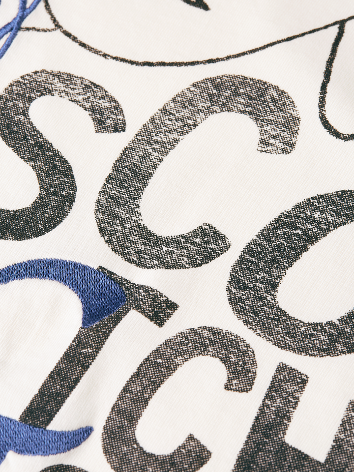 Worked-out artwork loose-fit T-shirt