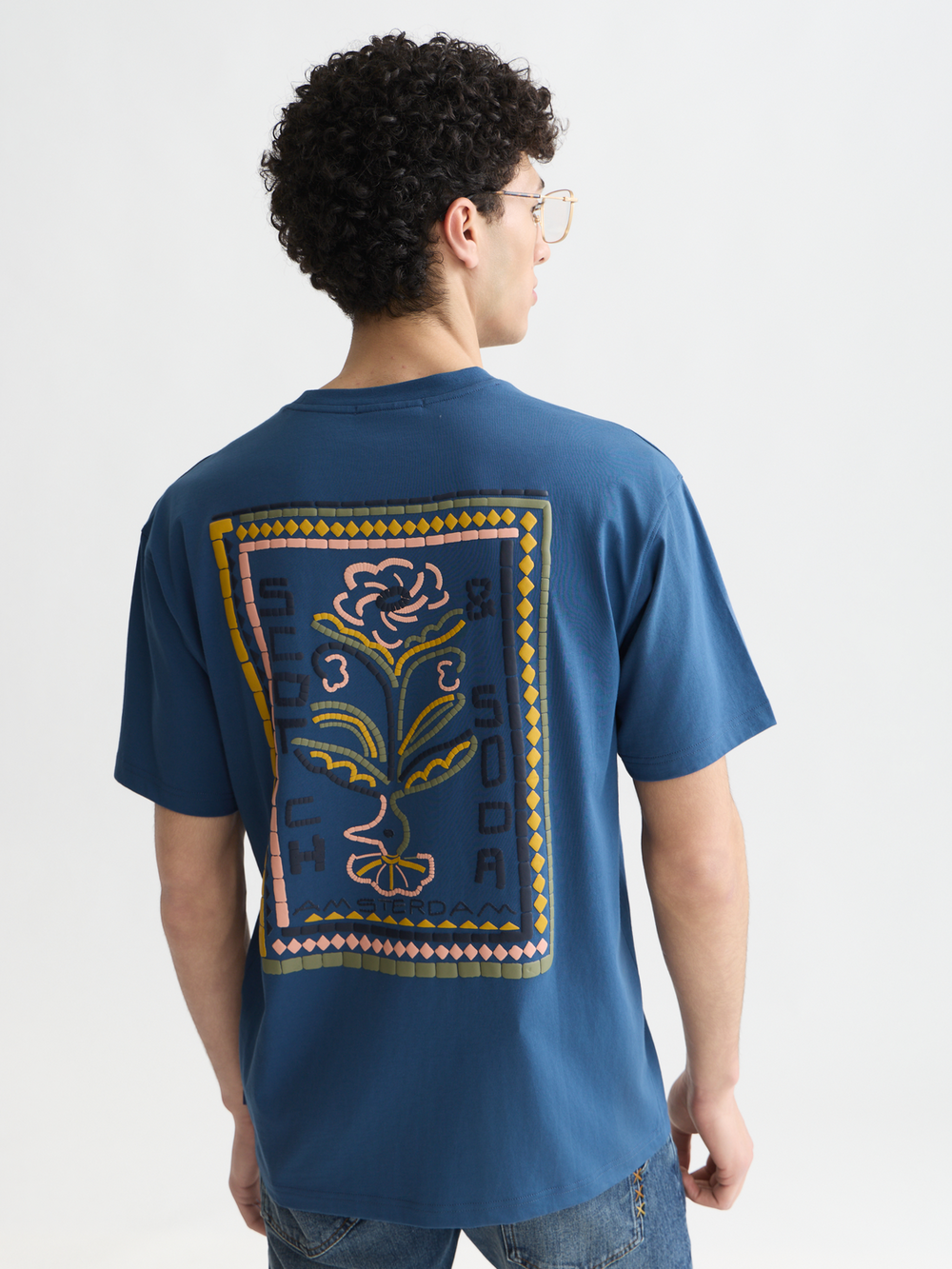 Front and back artwork relaxed-fit T-shirt