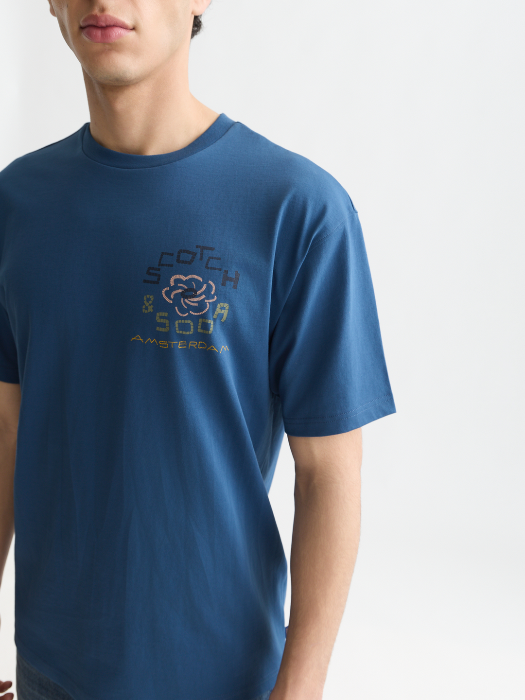Front and back artwork relaxed-fit T-shirt