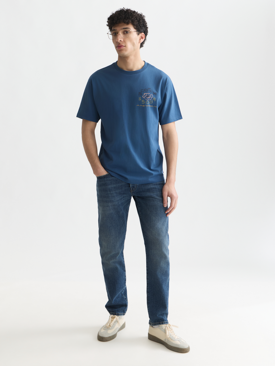 Front and back artwork relaxed-fit T-shirt
