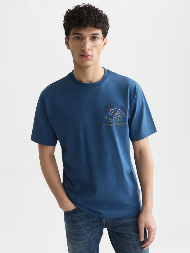 Front and back artwork relaxed-fit T-shirt