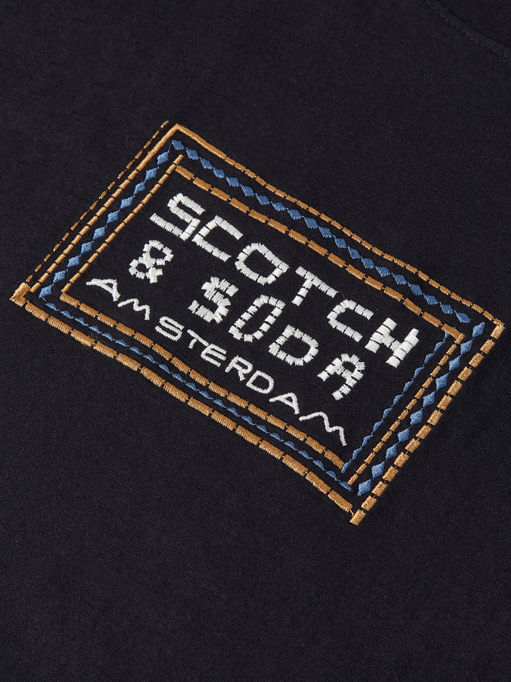 Embroidered front artwork relaxed-fit T-shirt