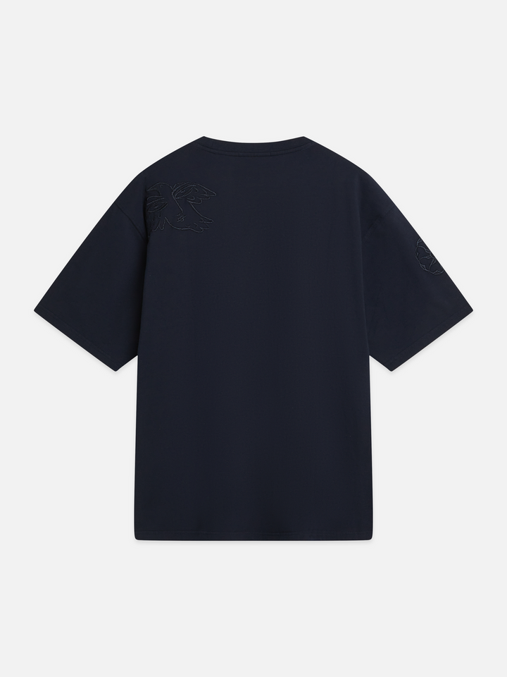 Delfts Blauw embroidered artwork loose-fit T-shirt