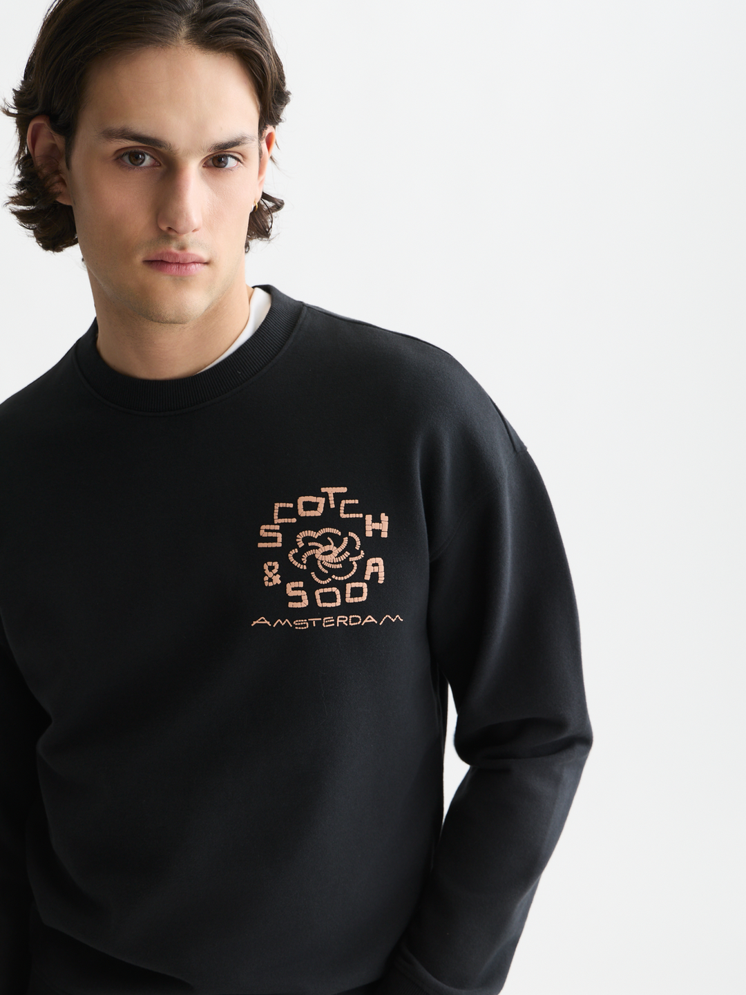 Front and back artwork relaxed-fit sweatshirt