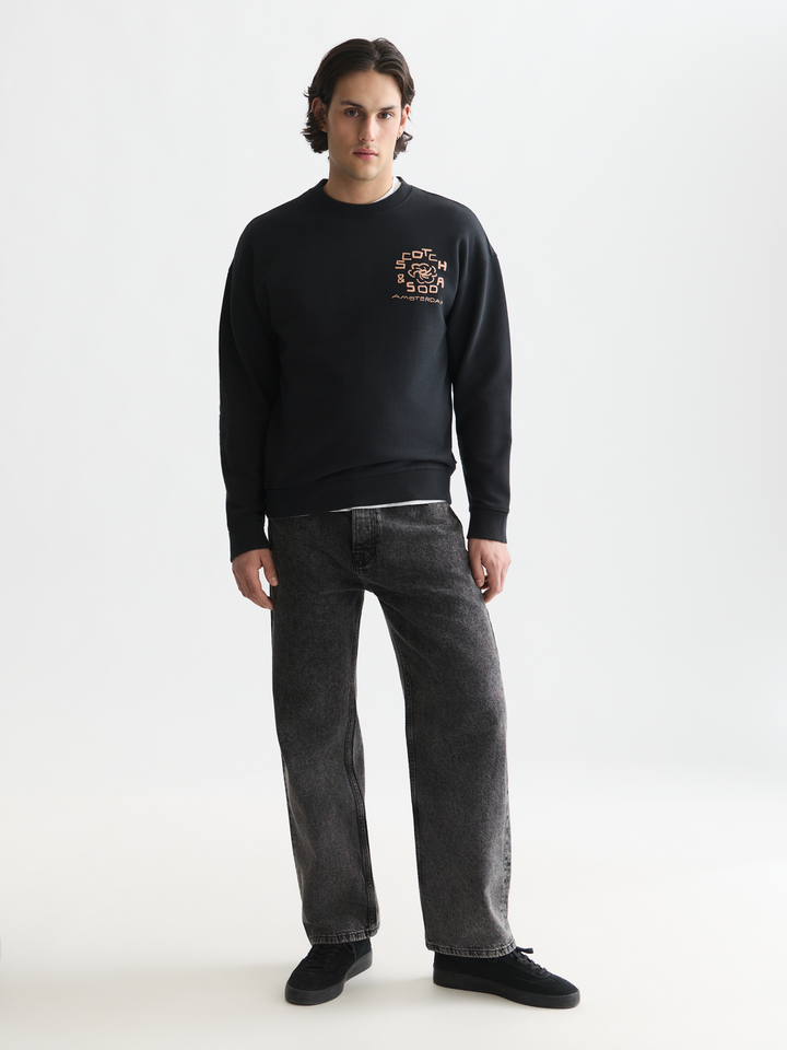 Front and back artwork relaxed-fit sweatshirt