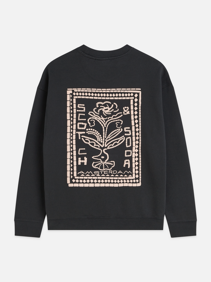 Front and back artwork relaxed-fit sweatshirt