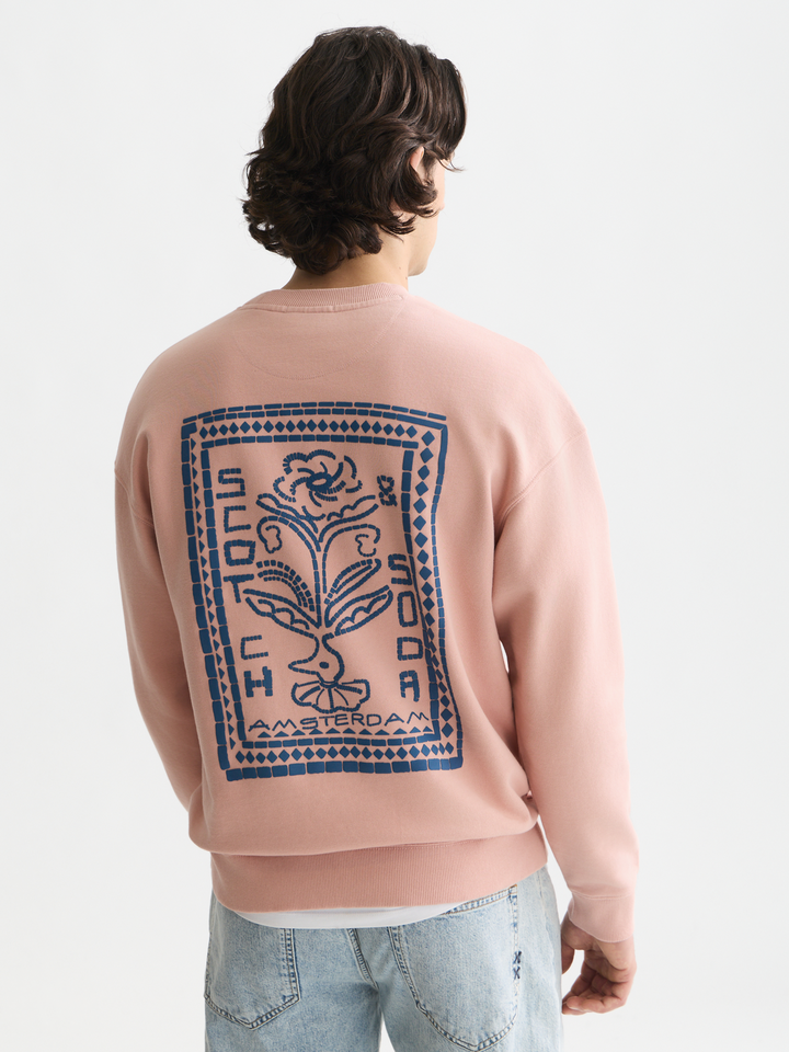 Front and back artwork relaxed-fit sweatshirt