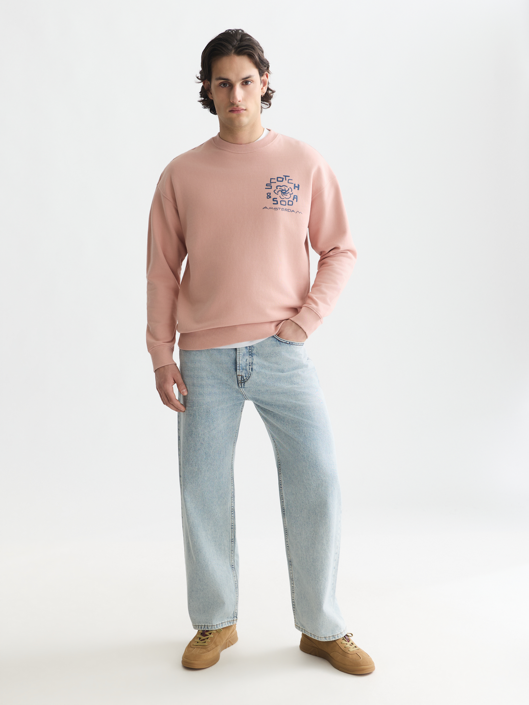 Front and back artwork relaxed-fit sweatshirt