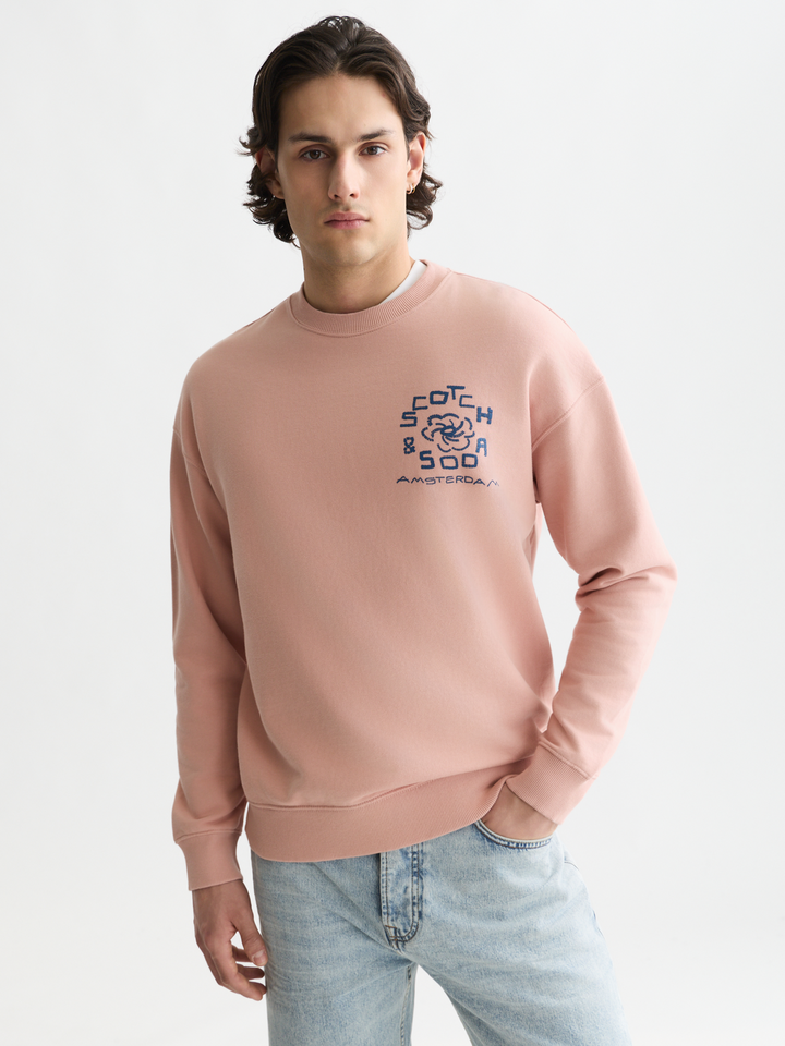 Front and back artwork relaxed-fit sweatshirt