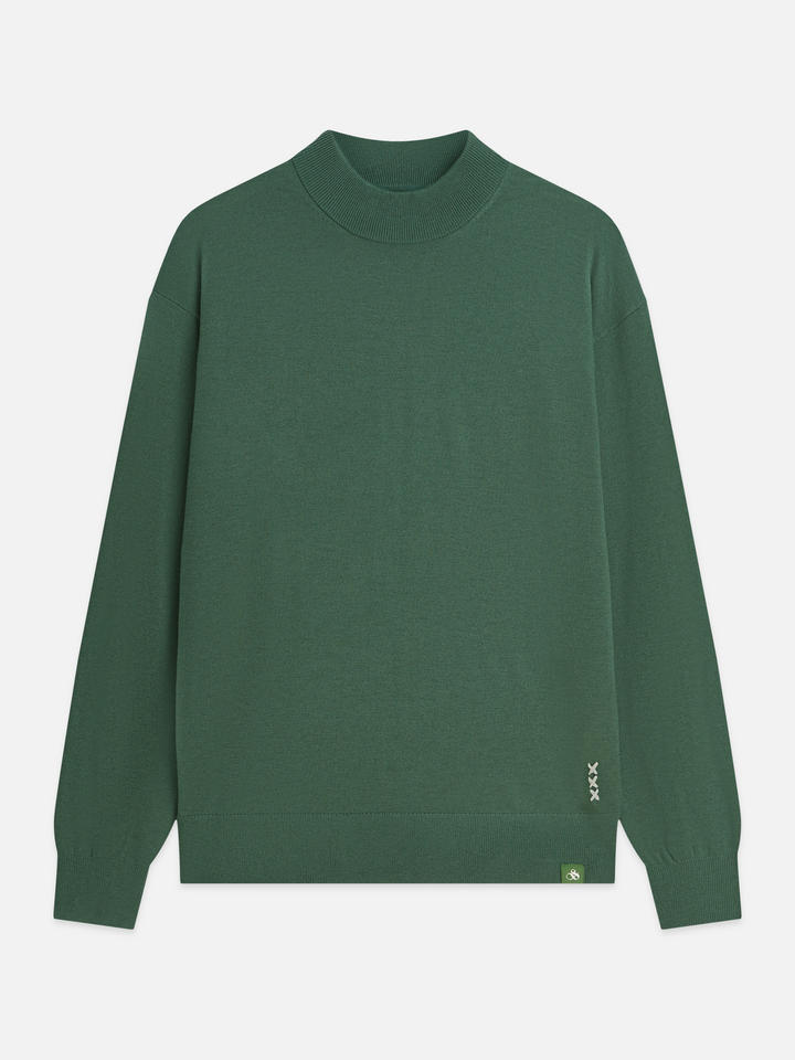 Seasonal core dropped shoulder mock neck pullover