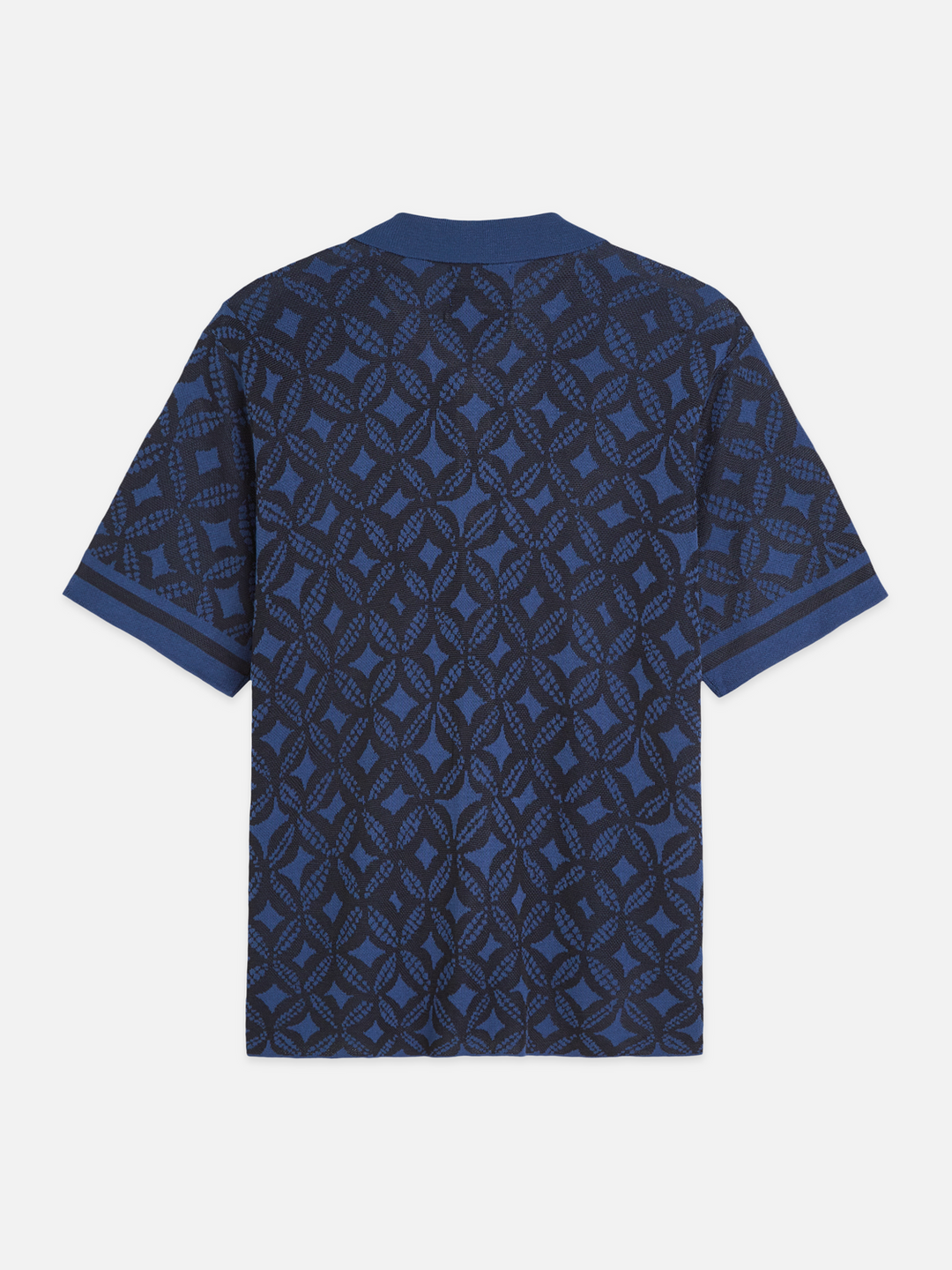 Jacquard knitted short-sleeved shirt