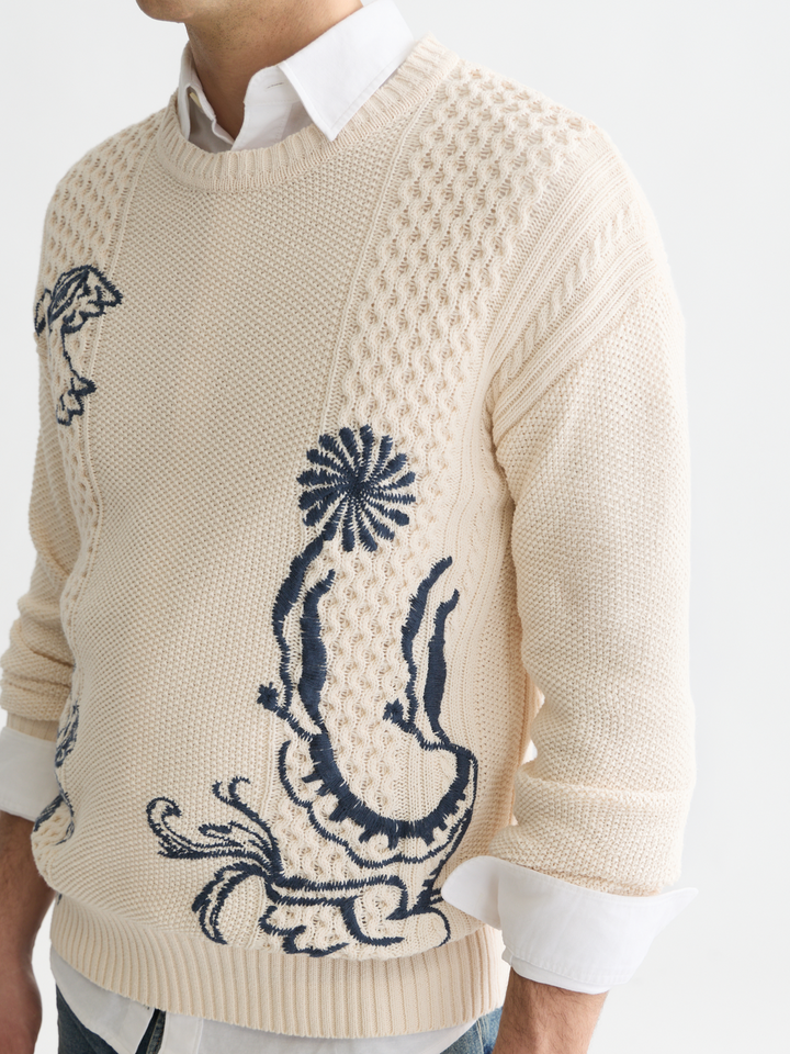Delfts Blauw embroidered relaxed-fit pullover