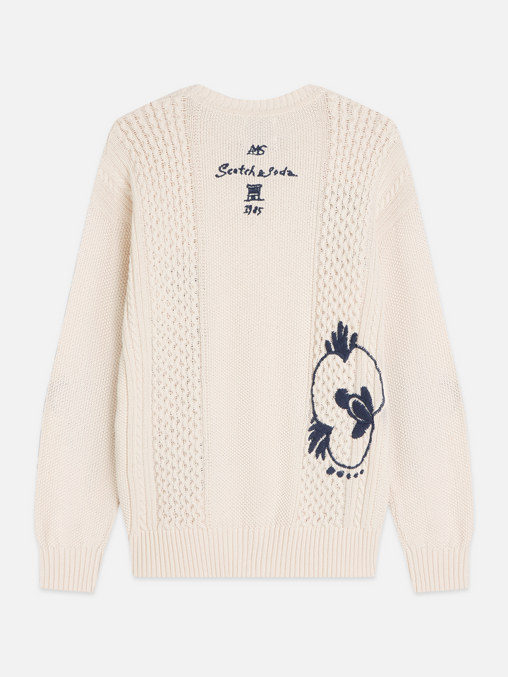 Delfts Blauw embroidered relaxed-fit pullover