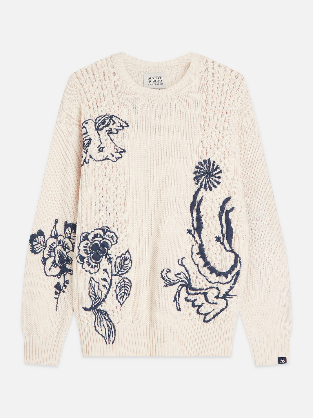 Delfts Blauw embroidered relaxed-fit pullover
