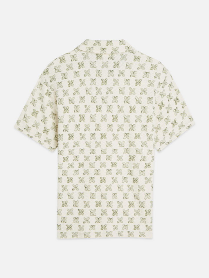 Printed structured relaxed-fit polo