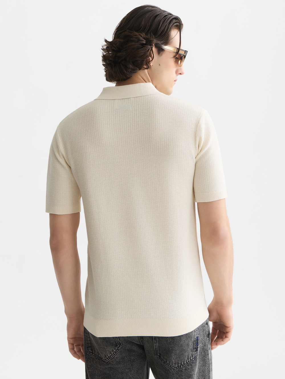 Seasonal core structured knitted regular-fit polo