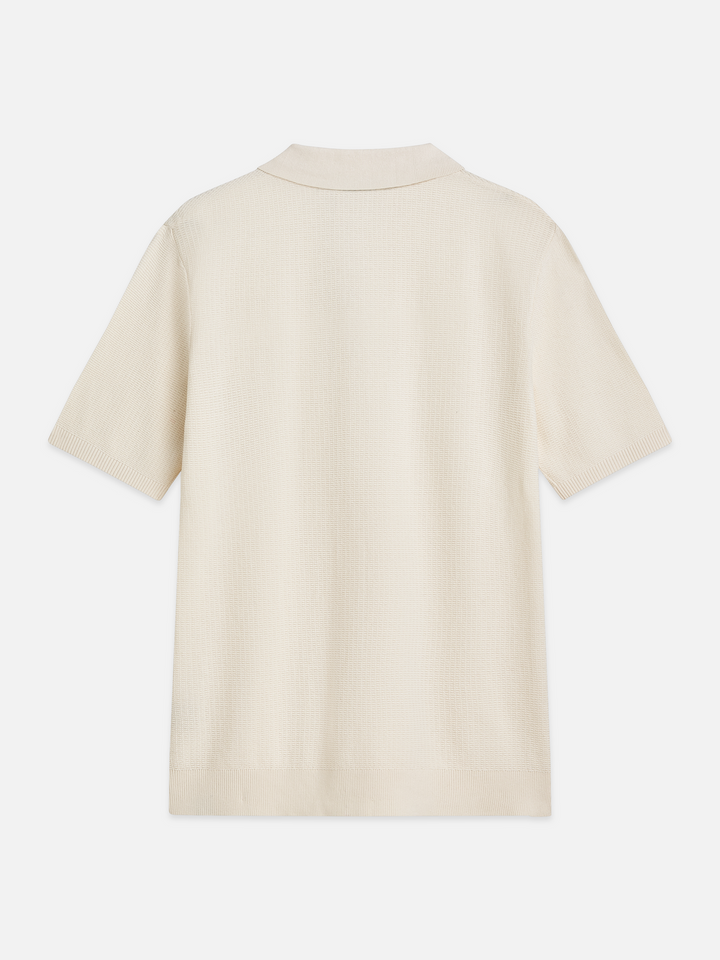 Seasonal core structured knitted regular-fit polo