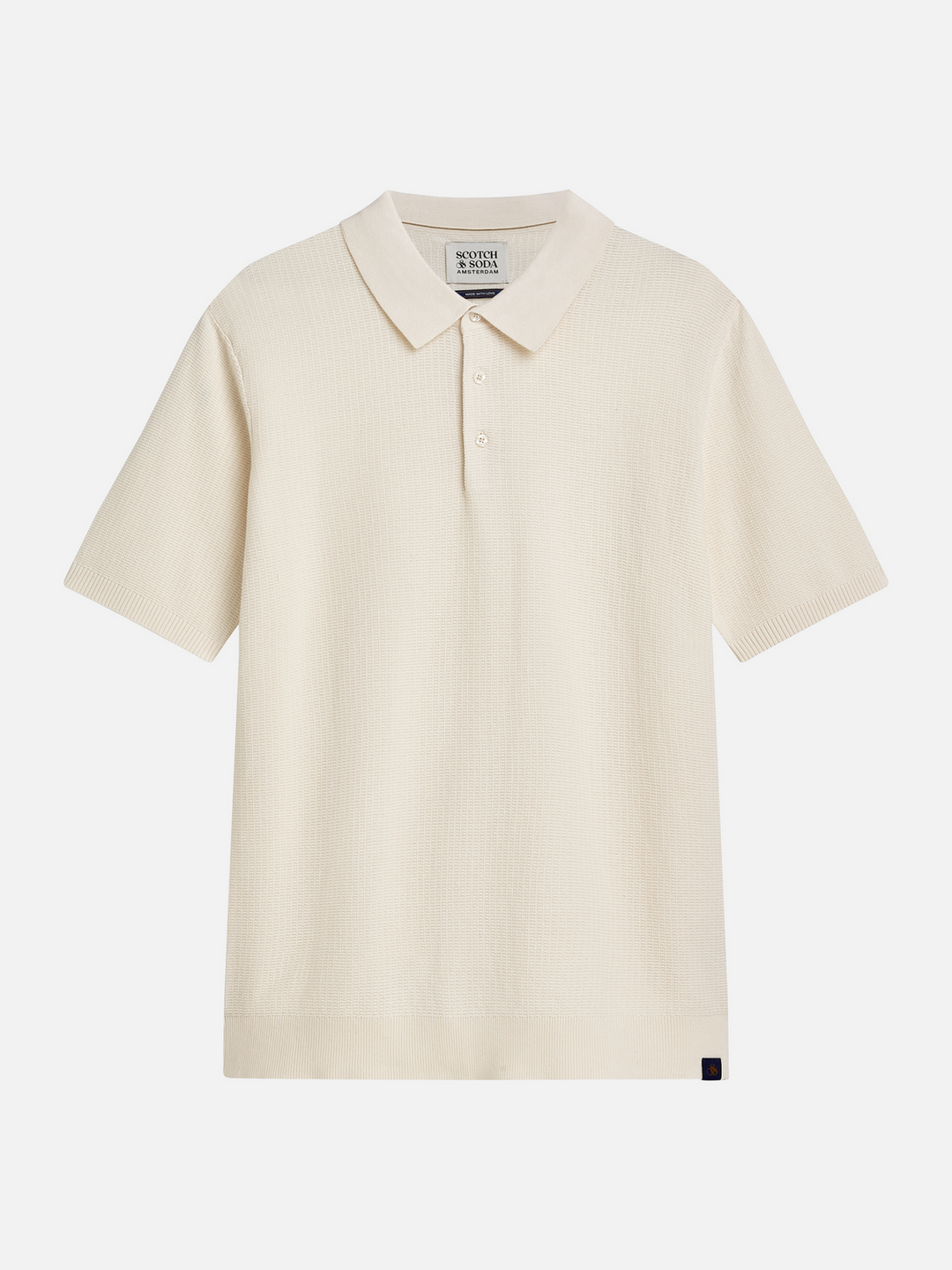 Seasonal core structured knitted regular-fit polo
