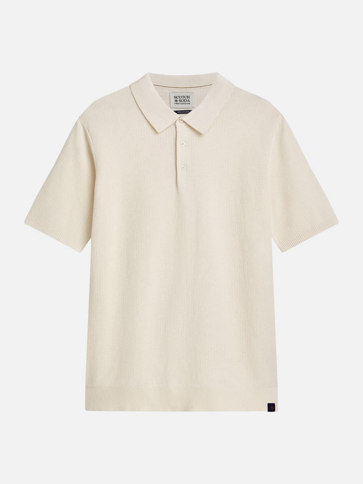 Seasonal core structured knitted regular-fit polo