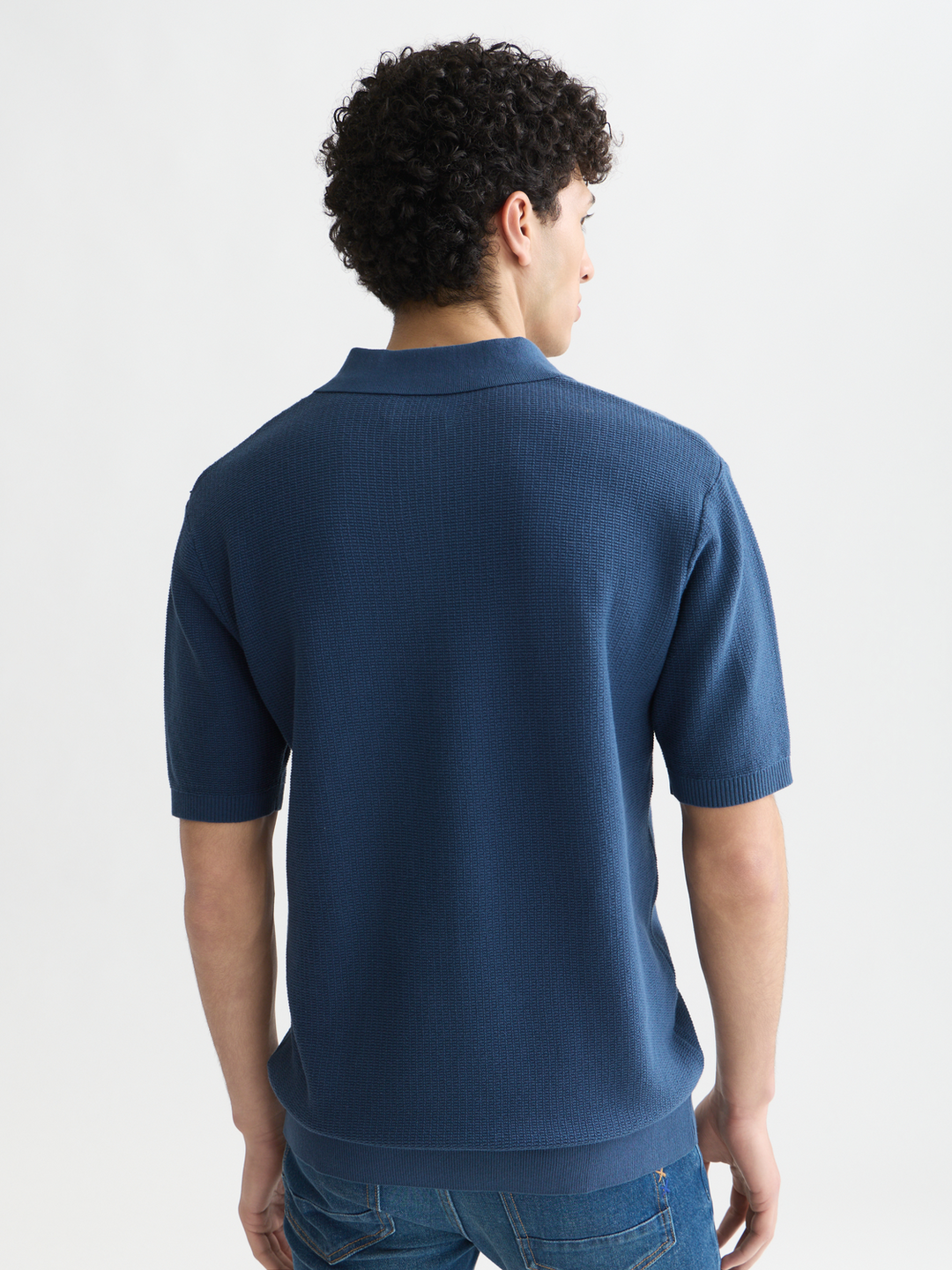 Seasonal core structured knitted regular-fit polo