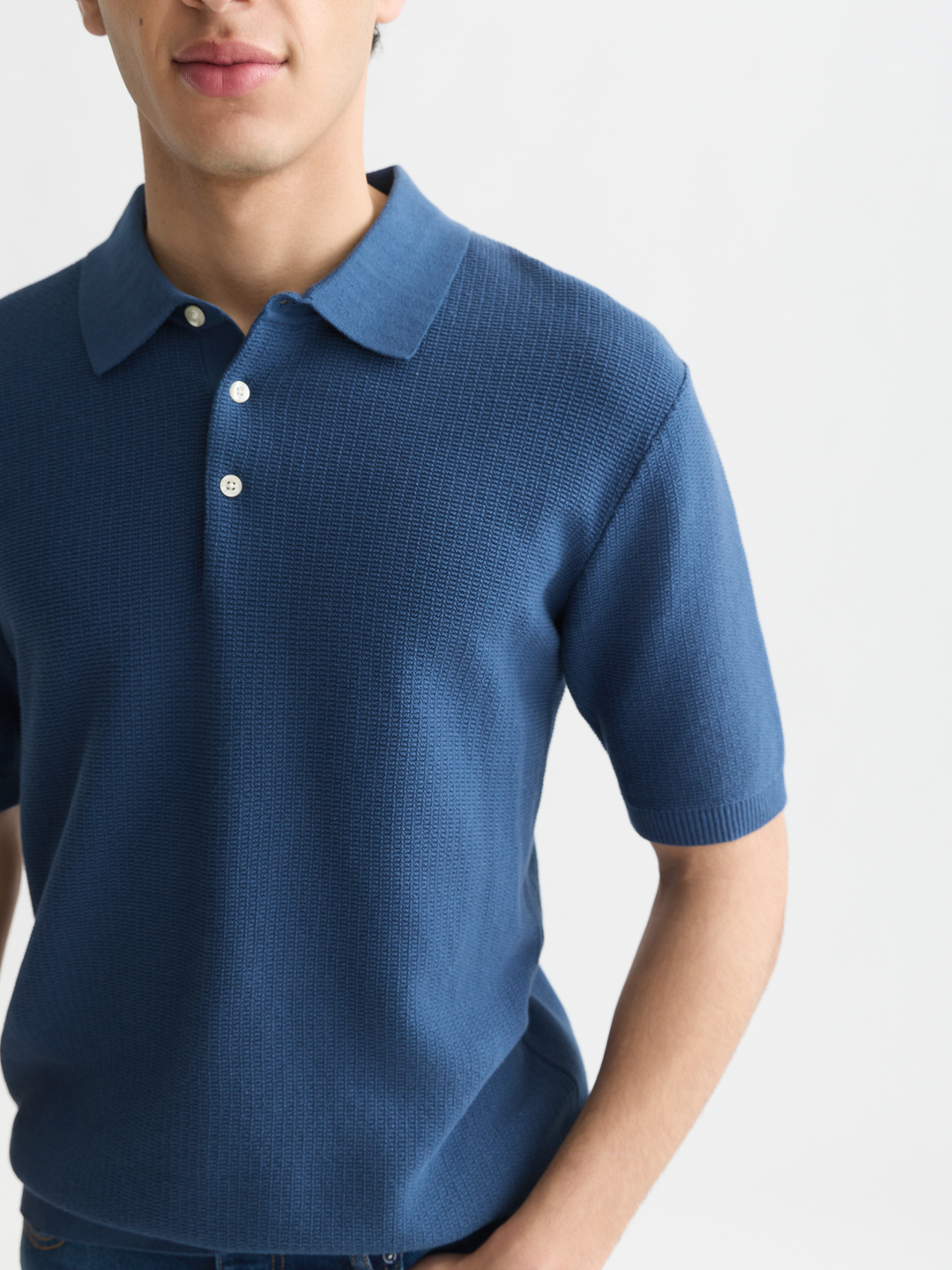 Seasonal core structured knitted regular-fit polo