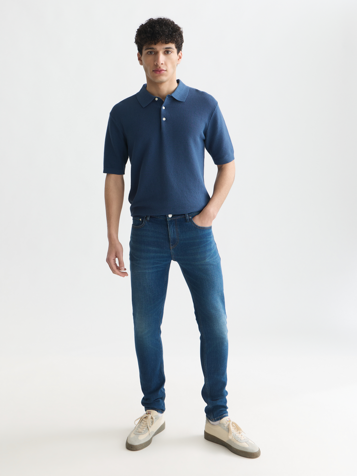 Seasonal core structured knitted regular-fit polo