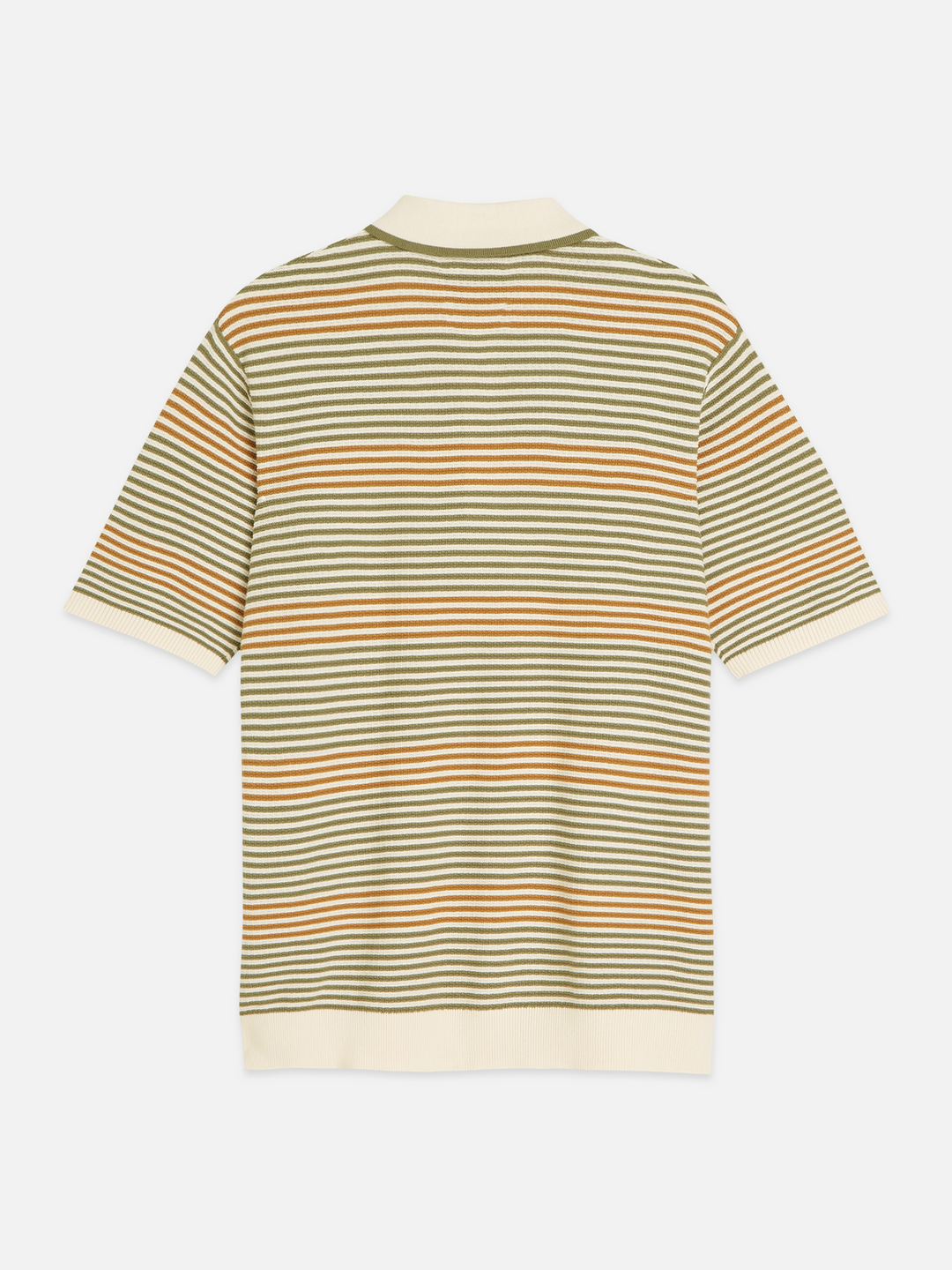 Striped structured knitted regular-fit polo