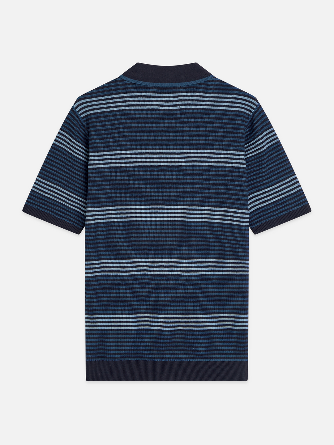 Striped structured knitted regular-fit polo