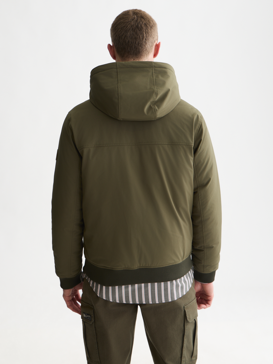 Hooded softshell padded jacket