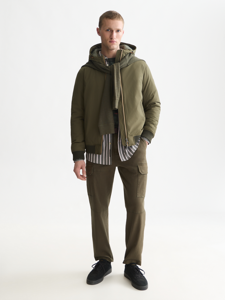 Hooded softshell padded jacket