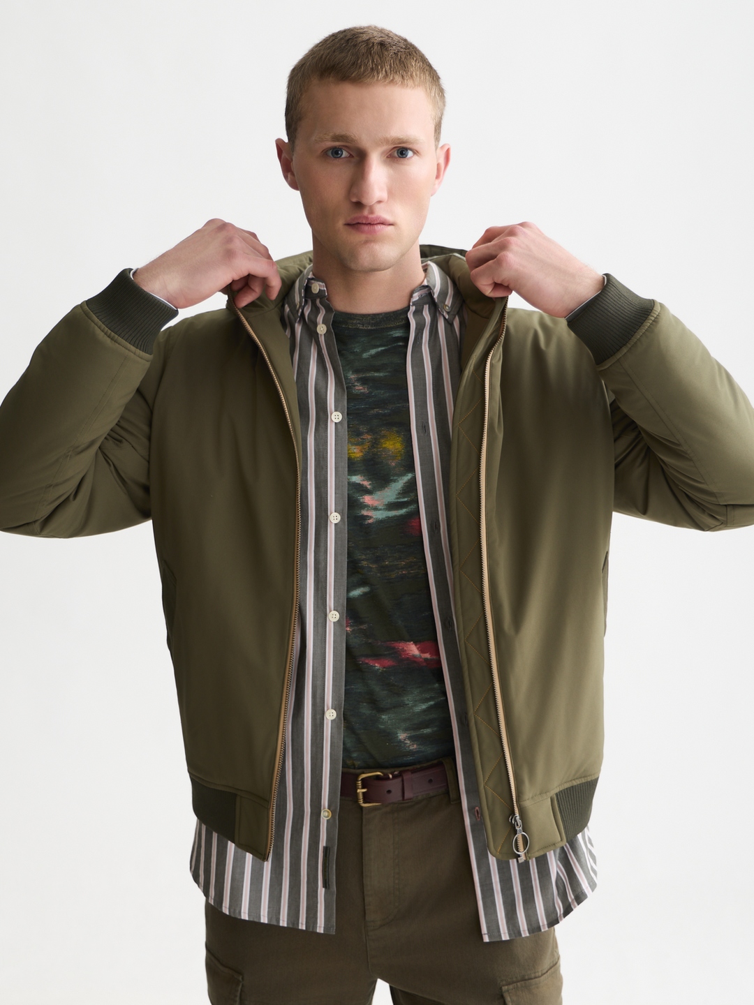 Hooded softshell padded jacket