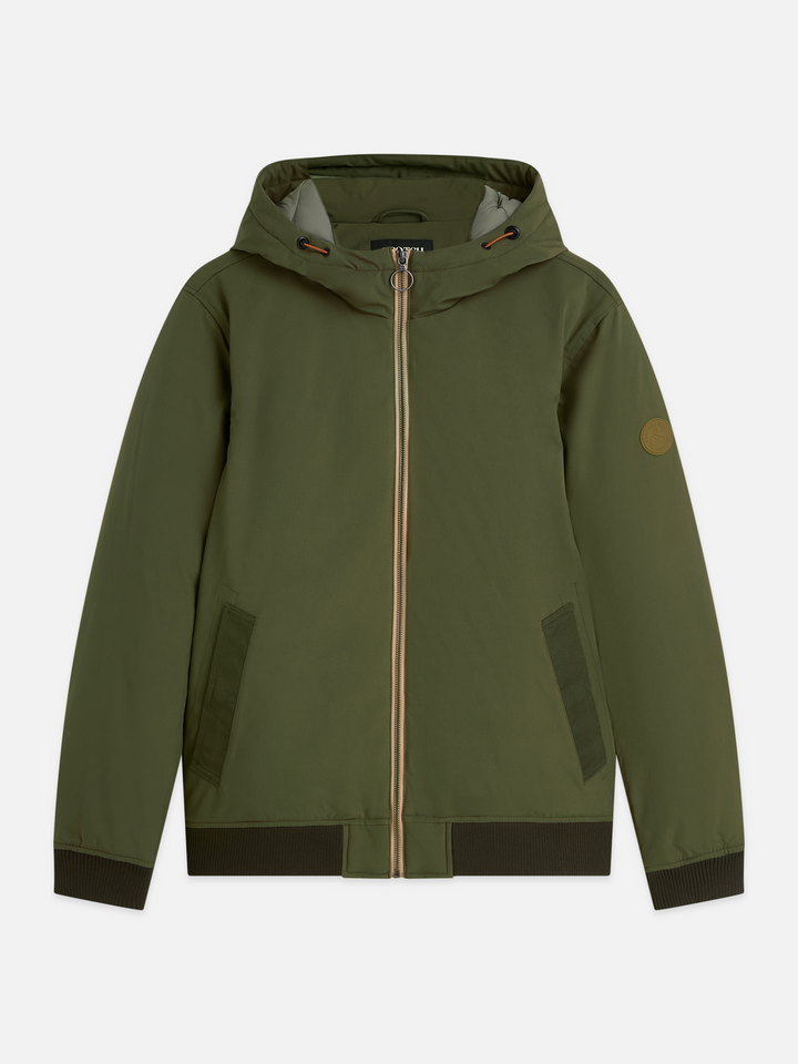 Hooded softshell padded jacket
