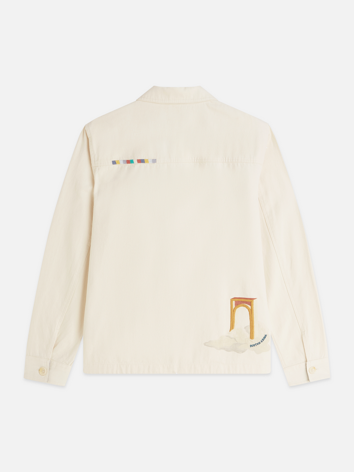 Printed cotton twill overshirt