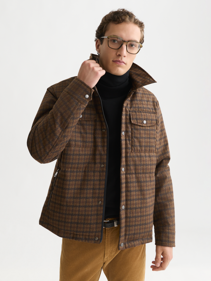 Houndstooth quilted jacket