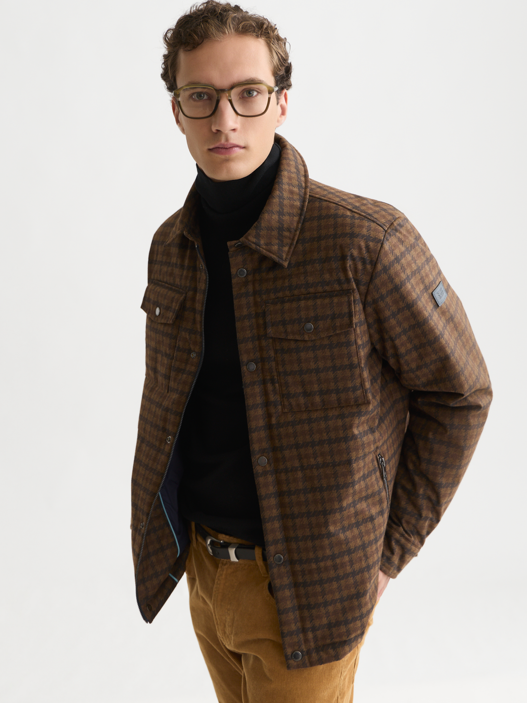 Houndstooth quilted jacket