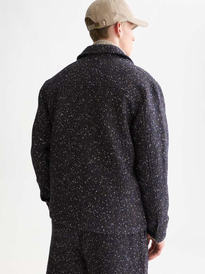 Tailored wool-blend tweed jacket