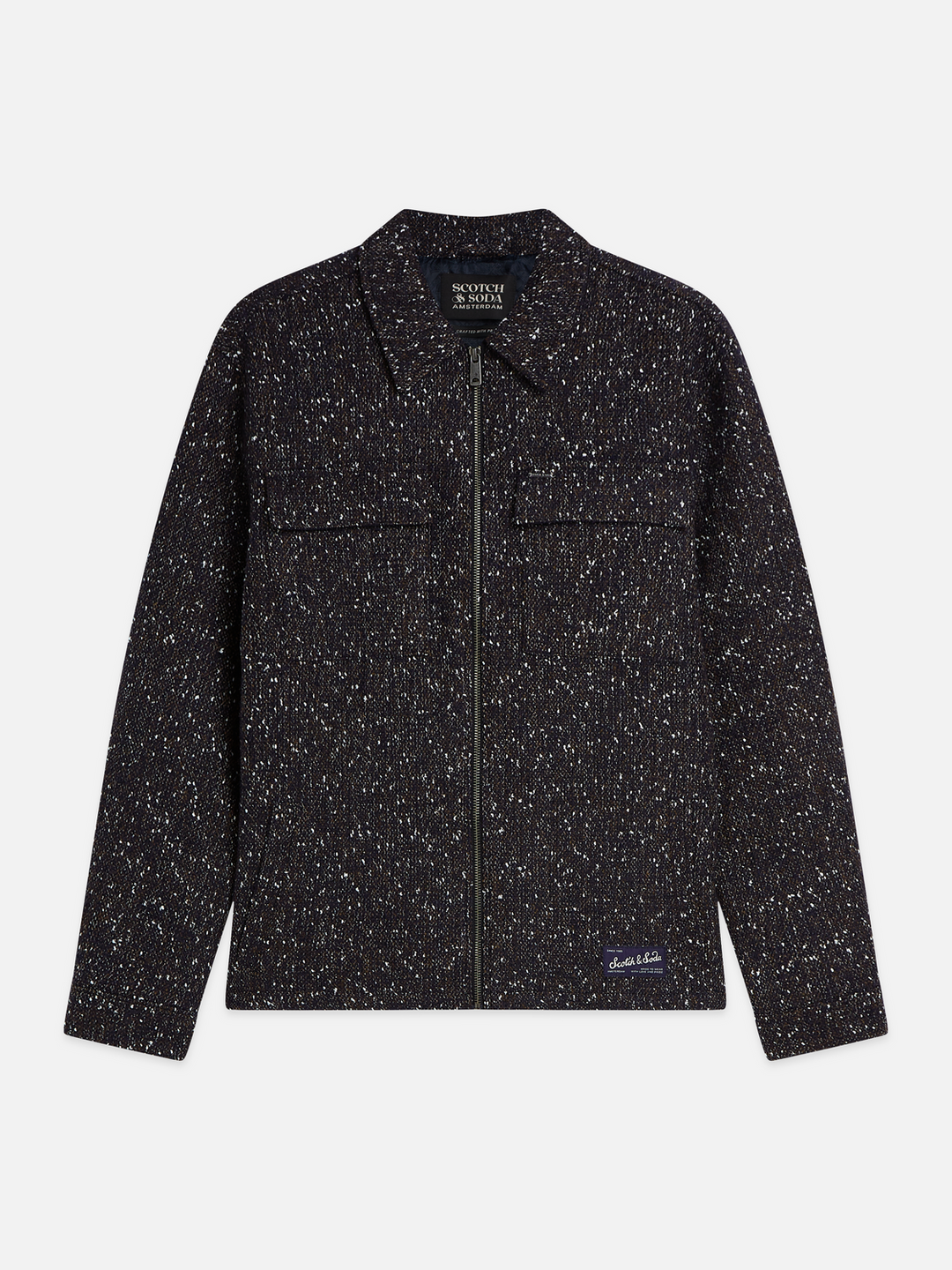 Tailored wool-blend tweed jacket