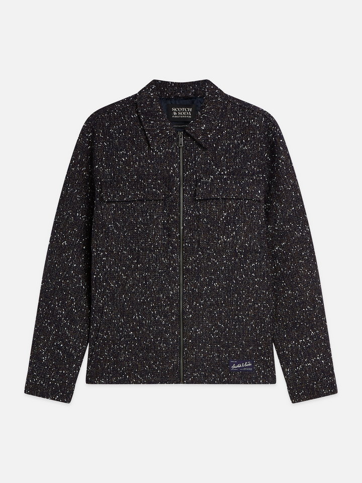 Tailored wool-blend tweed jacket