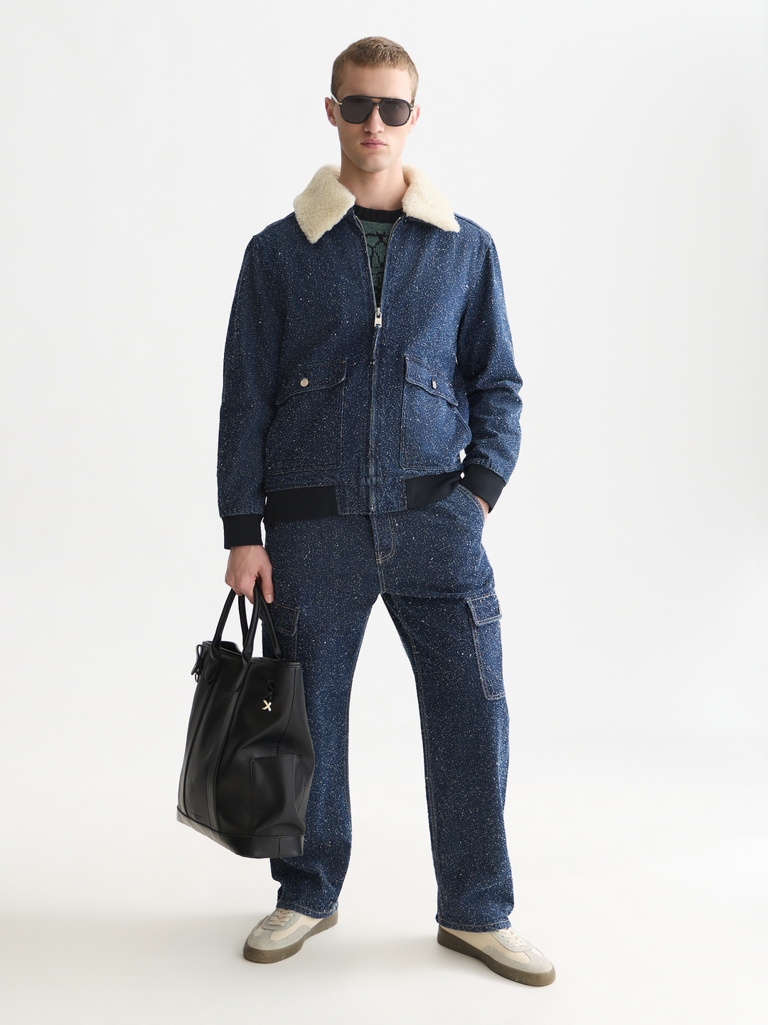 Denim flight jacket