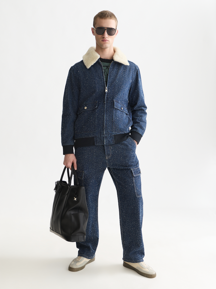 Denim flight jacket