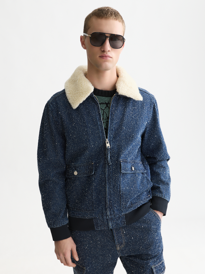 Denim flight jacket