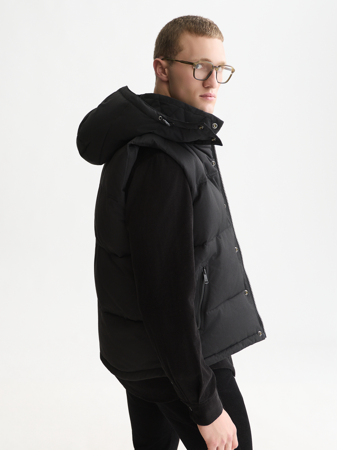 Hooded puffer vest