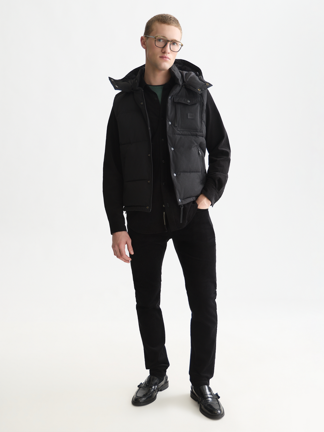 Hooded puffer vest