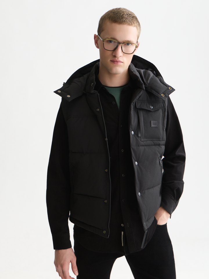 Hooded puffer vest