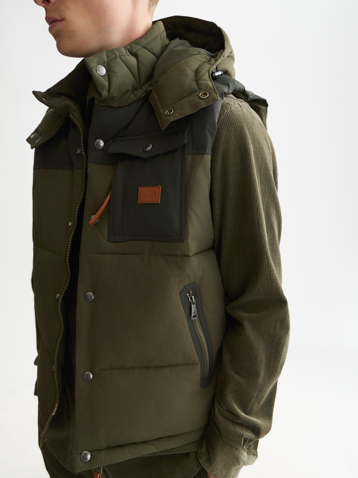 Hooded puffer vest